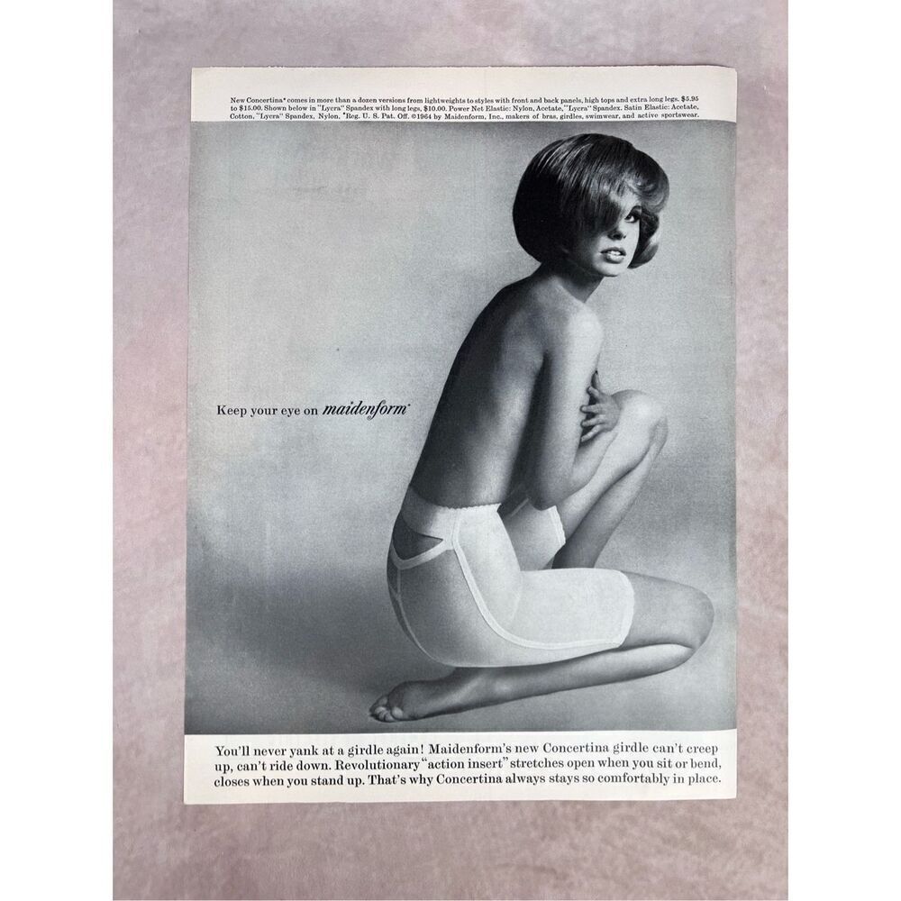 Vintage 1965 Maidenform Lined Girdle Woman Print Advertisement